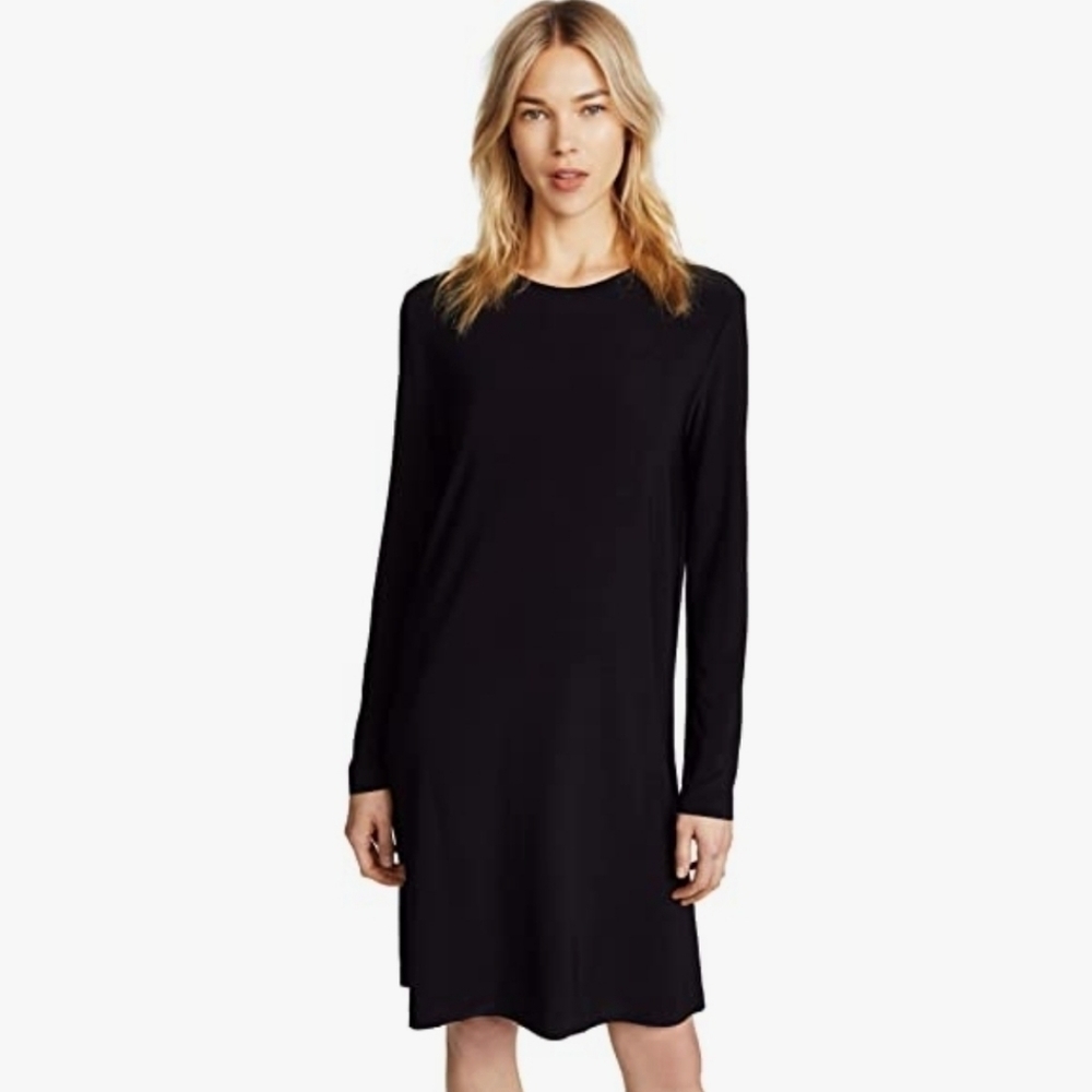 Norma Kamali Black Scoop Neck Dress